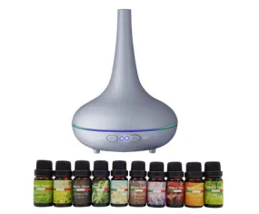 Diffuser Set With 10 Pack Diffuser Oils Humidifier Aromatherapy - Matt Grey