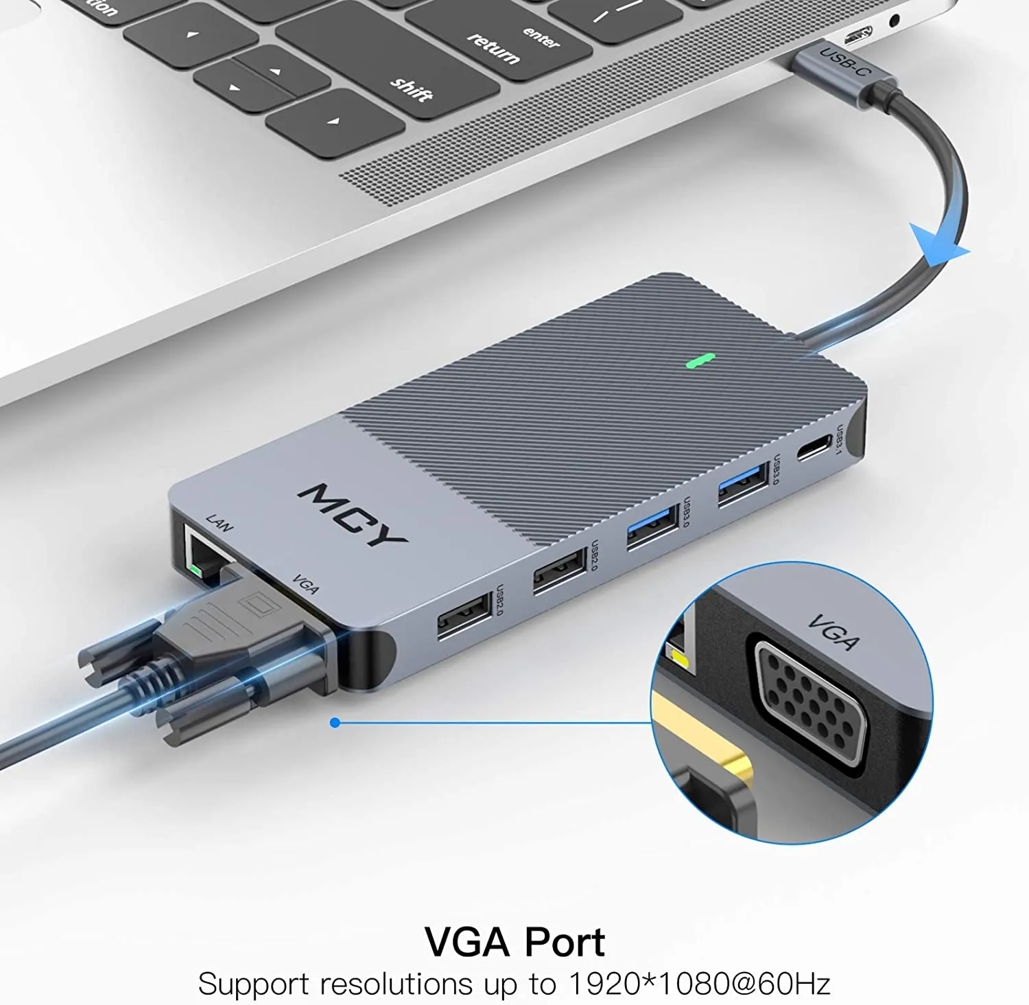 Docking Station, MCY 12 in 1 Triple Display Laptop USB C Docking Station Dual Monitor USB Type C Hub with Dual HDMI VGA Adapter,Compatible for MacBook and Windows