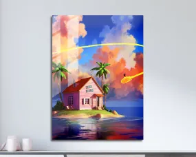 Dragon Ball Kame House Metal Poster