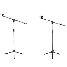 Durable Adjustable Tripod Mic Stands with Boom (2-Pack)