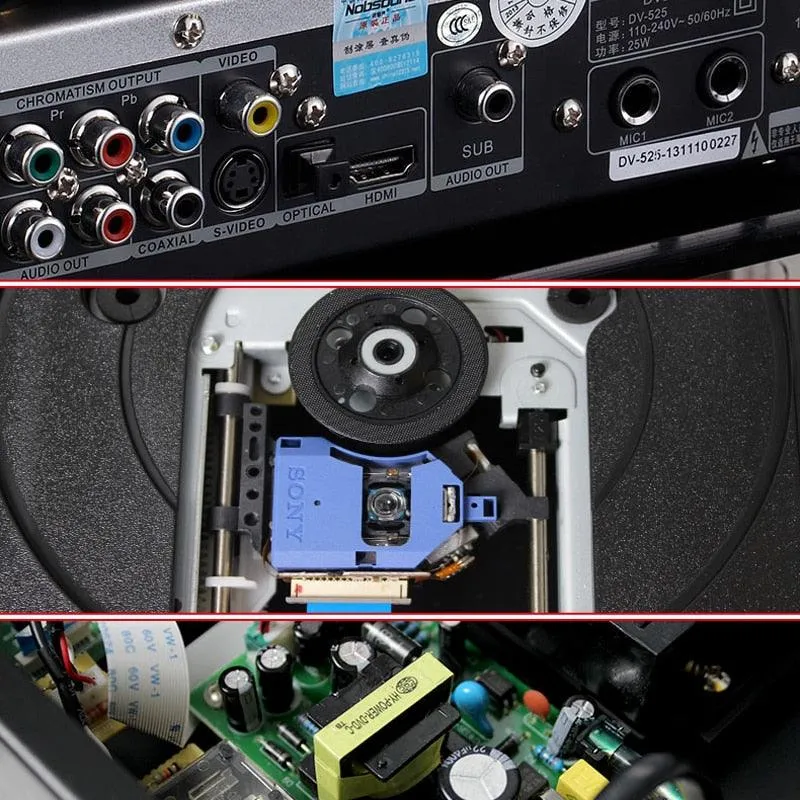 DVD Player HD DVD Player Household Children&#39;s EVD Player Vcd Usb Interface Optical Fiber Karaoke Player 5.1 Surround Sound