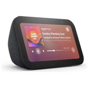 Echo Show 5 (3rd Gen, 2024) - Smart Display & Alarm Clock with Enhanced Sound, Charcoal