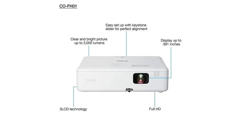 Epson CO-FH01 Big Screen Experience Full HD 1080p Projector White