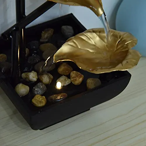 EXCLUZO Desktop Water Fountain, 20.5cm Iron Plastic Flowing Desktop Fountain Feng Shui Decoration for Living Room Study Office for TV Cabinet Decoration(#1)