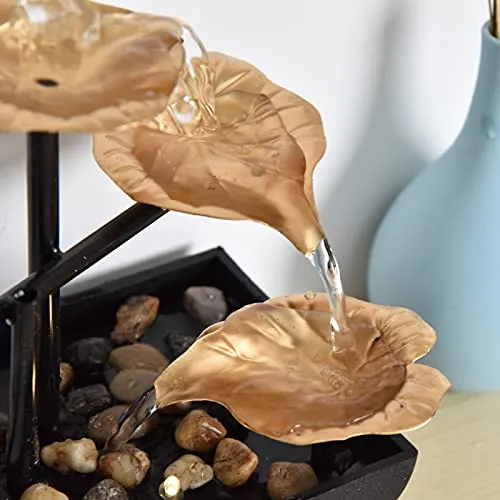 EXCLUZO Desktop Water Fountain, 20.5cm Iron Plastic Flowing Desktop Fountain Feng Shui Decoration for Living Room Study Office for TV Cabinet Decoration(#1)