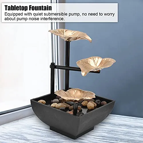 EXCLUZO Desktop Water Fountain, 20.5cm Iron Plastic Flowing Desktop Fountain Feng Shui Decoration for Living Room Study Office for TV Cabinet Decoration(#1)