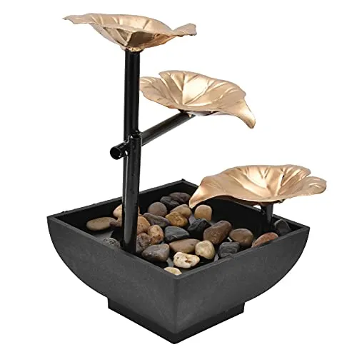 EXCLUZO Desktop Water Fountain, 20.5cm Iron Plastic Flowing Desktop Fountain Feng Shui Decoration for Living Room Study Office for TV Cabinet Decoration(#1)