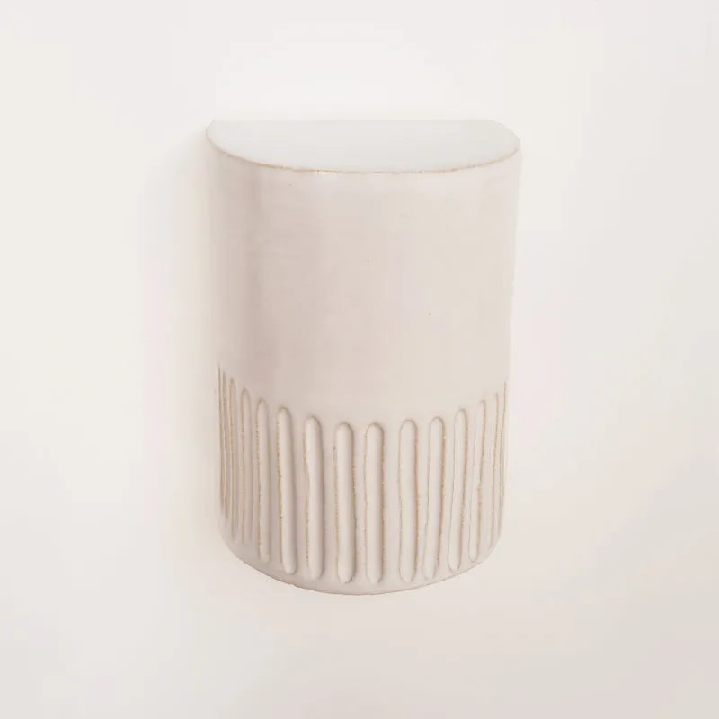 Exterior Ceramic Indented Wall Light | Day