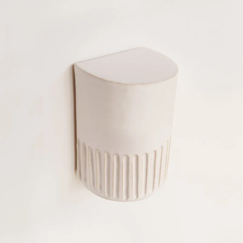 Exterior Ceramic Indented Wall Light | Day