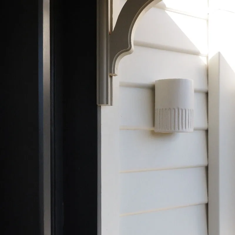Exterior Ceramic Indented Wall Light | Day