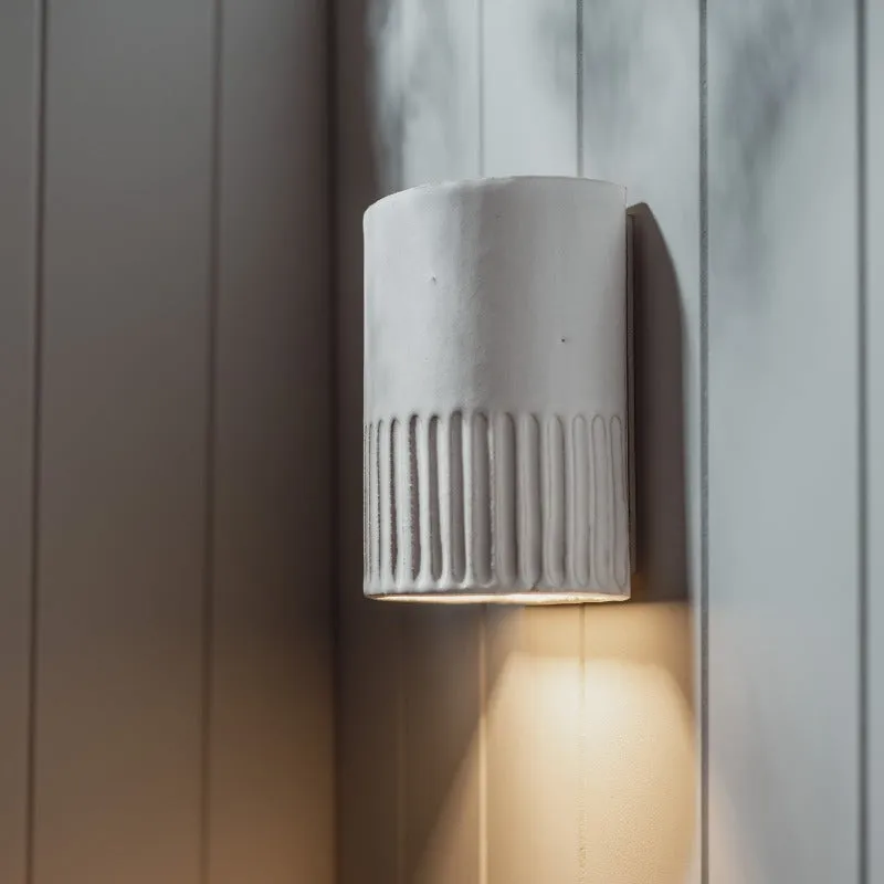 Exterior Ceramic Indented Wall Light | Day