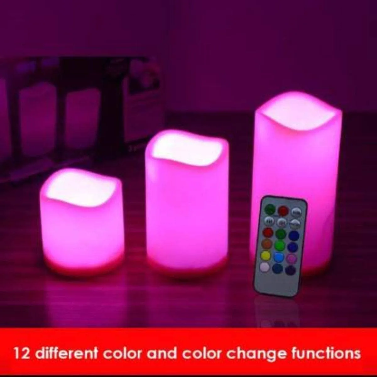 FESTIVE BLESSINGS Flameless led Candle/ LED Pillar Candles, Faux Wick/Moving Flame ,Electric Candles for Home Decoration with Remote Controller(Pack of 3 Candles   Remote  AA Batteries) - White