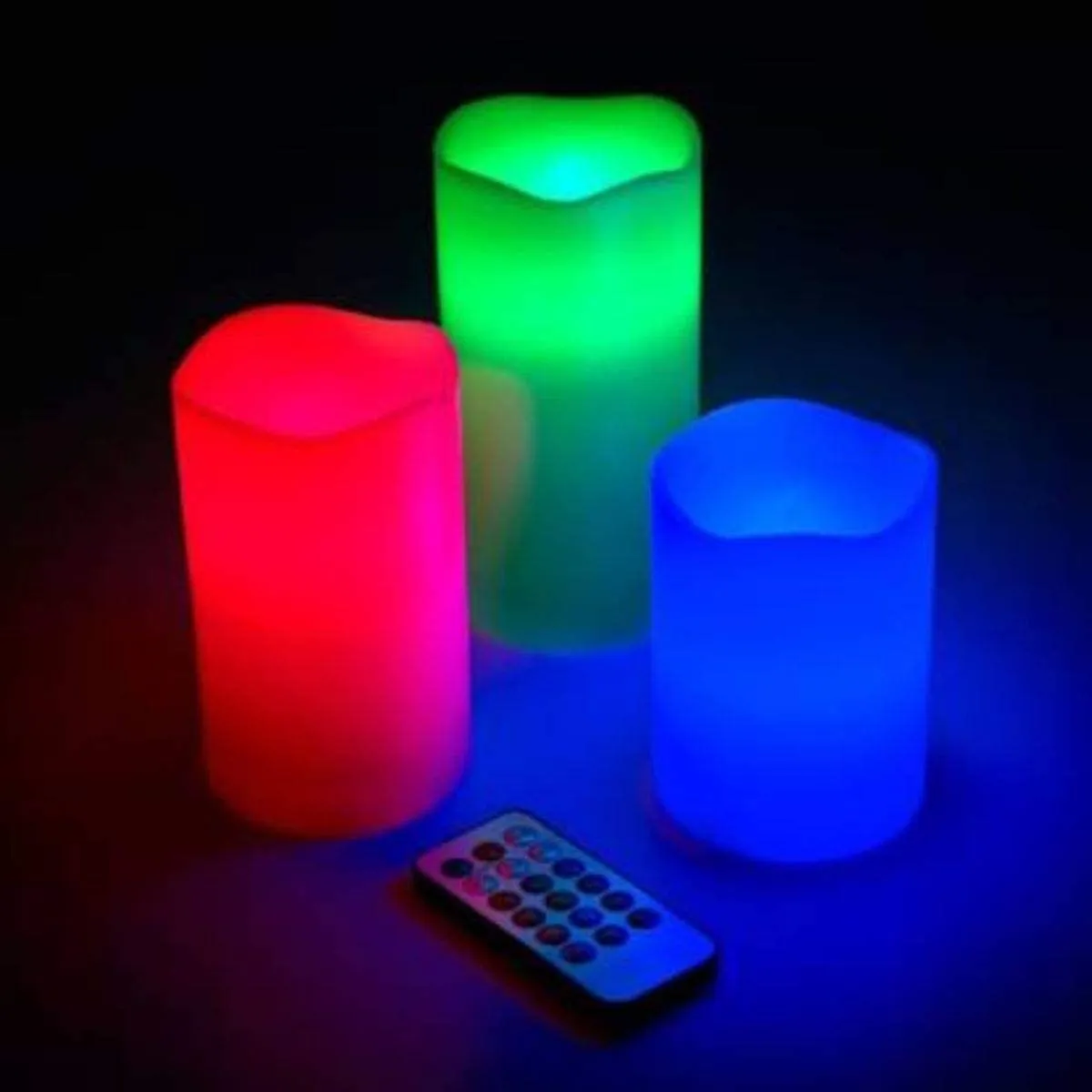 FESTIVE BLESSINGS Flameless led Candle/ LED Pillar Candles, Faux Wick/Moving Flame ,Electric Candles for Home Decoration with Remote Controller(Pack of 3 Candles   Remote  AA Batteries) - White