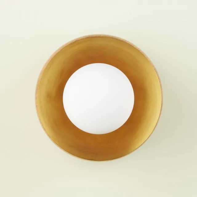 Fluxwood Sibling Timber Wall Light - Brass