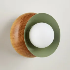 Fluxwood Sibling Timber Wall Light - Green