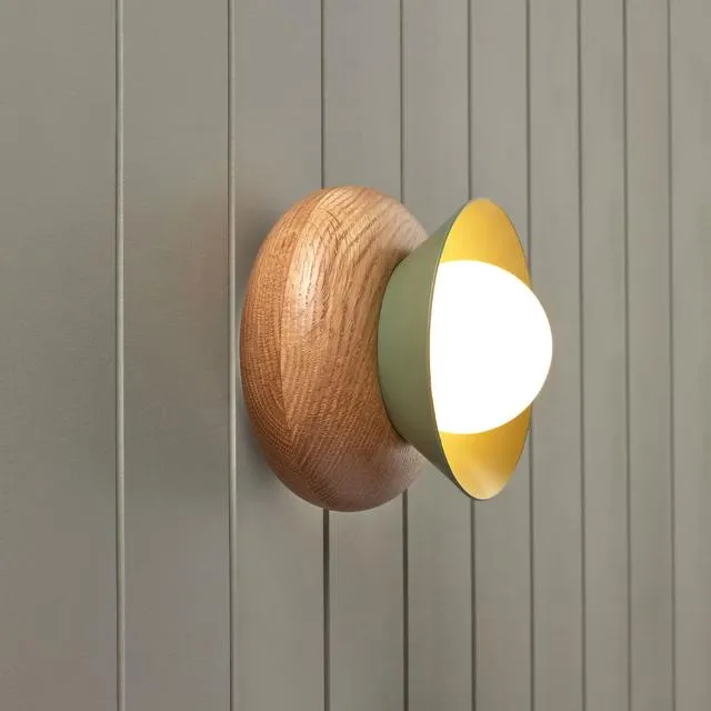 Fluxwood Sibling Timber Wall Light - Green