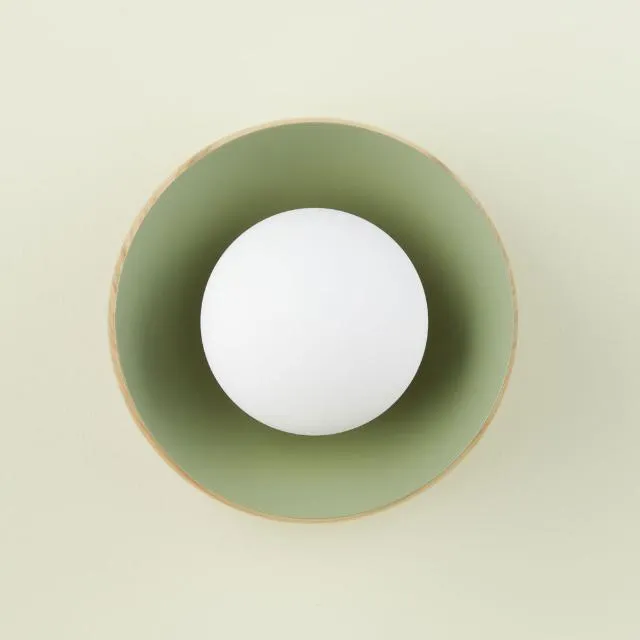 Fluxwood Sibling Timber Wall Light - Green