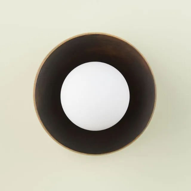 Fluxwood Sibling Timber Wall Light - Slate Patina