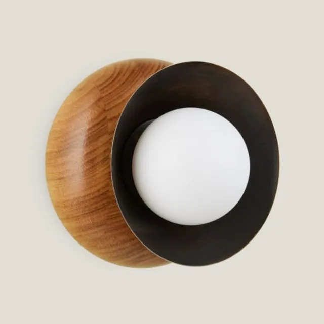 Fluxwood Sibling Timber Wall Light - Slate Patina