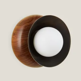 Fluxwood Sibling Timber Wall Light - Slate Patina