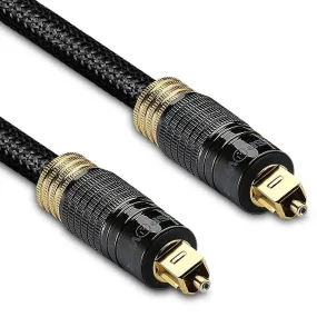 FosPower 24K Gold Plated Toslink Digital Optical Audio Cable S/PDIF - 3ft or 6ft