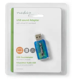 Geluidskaart - 3D-sound 5.1 - USB 2.0 - Dubbele 3.5 mm connector