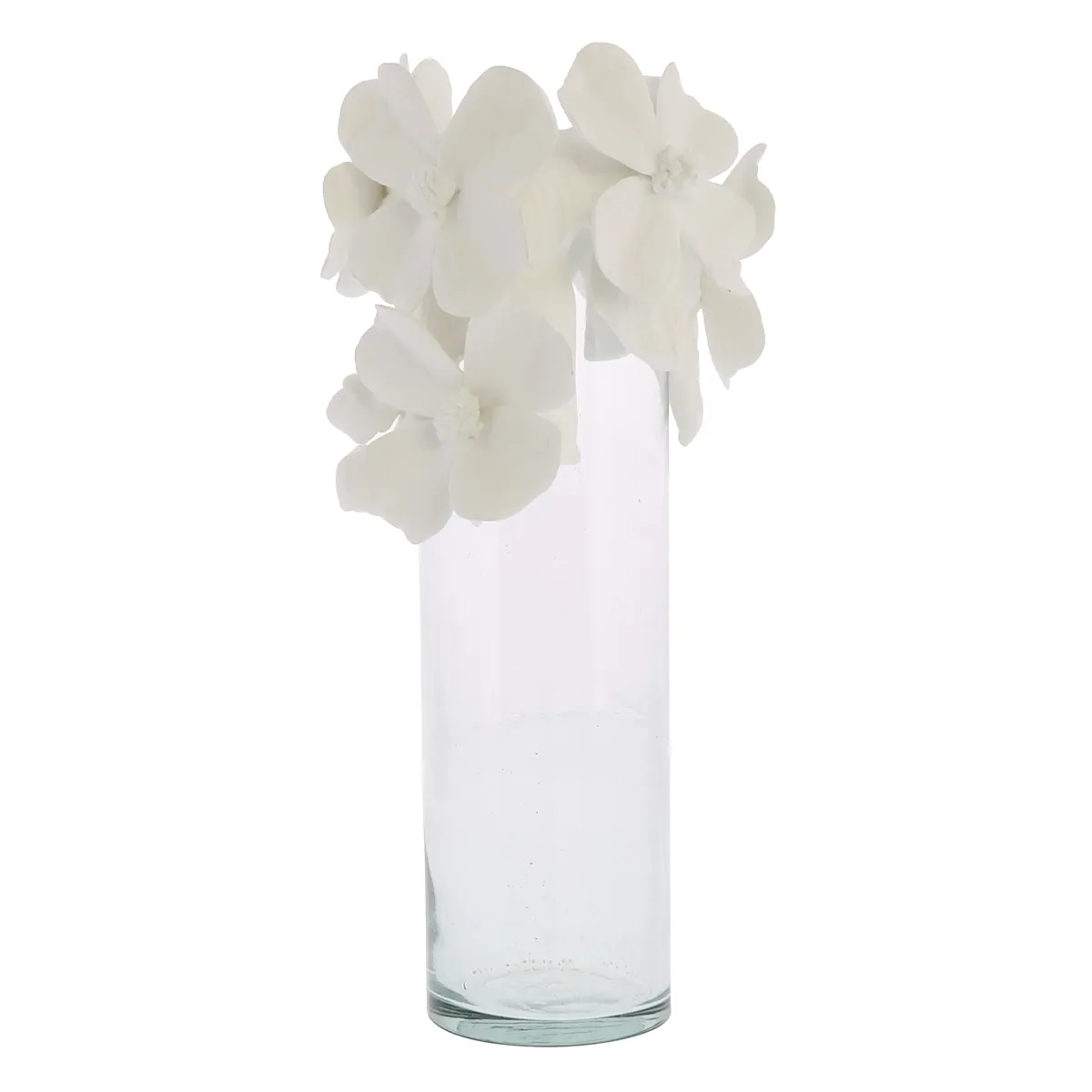 Glass Vase With Bone China Flower Crown