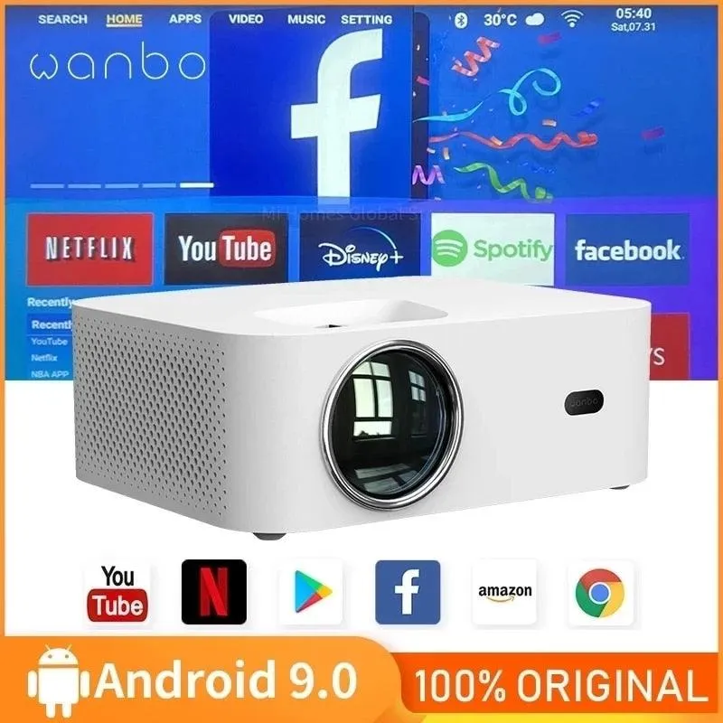 Global Wanbo X1 Max Projector Android 9.0 Wifi Phone Full Hd 1920*1080P 4K Global Led Mini Portable Projector For Home Office