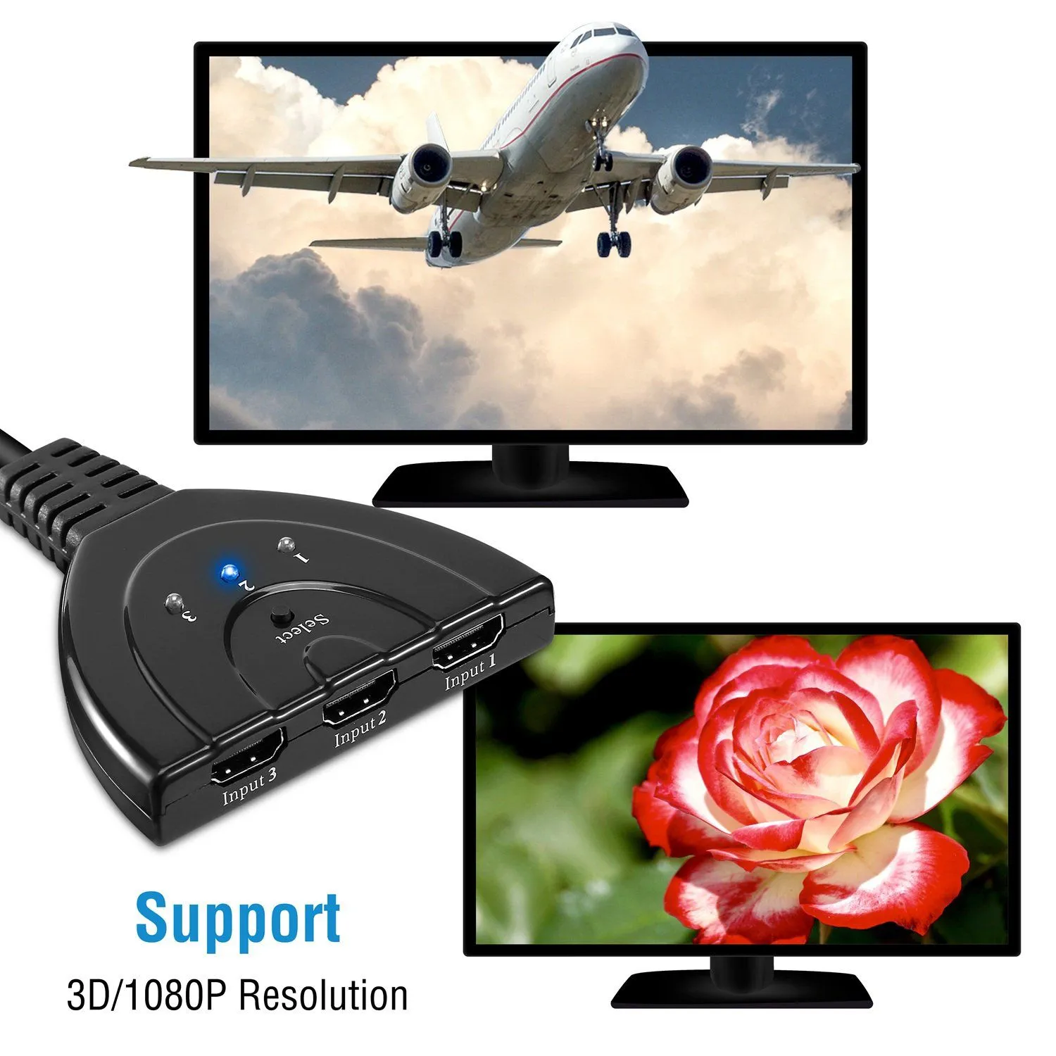 HDMI 1080P 3-in-1 Output HDTV Switch Splitter
