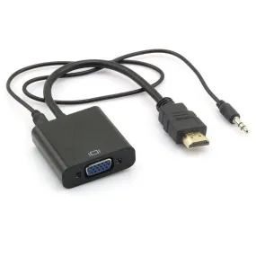 HDMI To VGA Cable Adapter Converter 1080P Video Cable   Audio For Computer