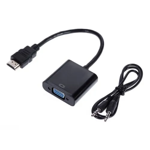 HDMI To VGA Cable Adapter Converter 1080P Video Cable   Audio For Computer