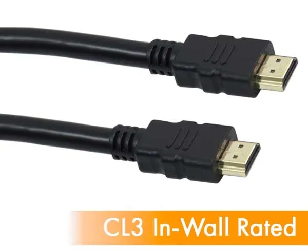 High Speed HDMI 1.4 Cable, M to M, CL3 Rated, with Ethernet, 35ft, 4K x 2K at 30Hz
