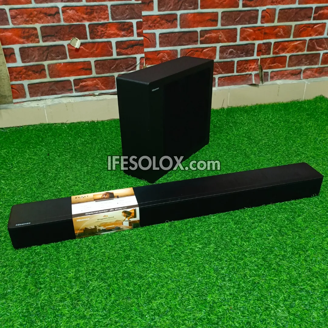 Hisense HS2100 2.1Ch 240W Bluetooth Sound Bar with Wireless Subwoofer   Dolby Atmos - Brand New