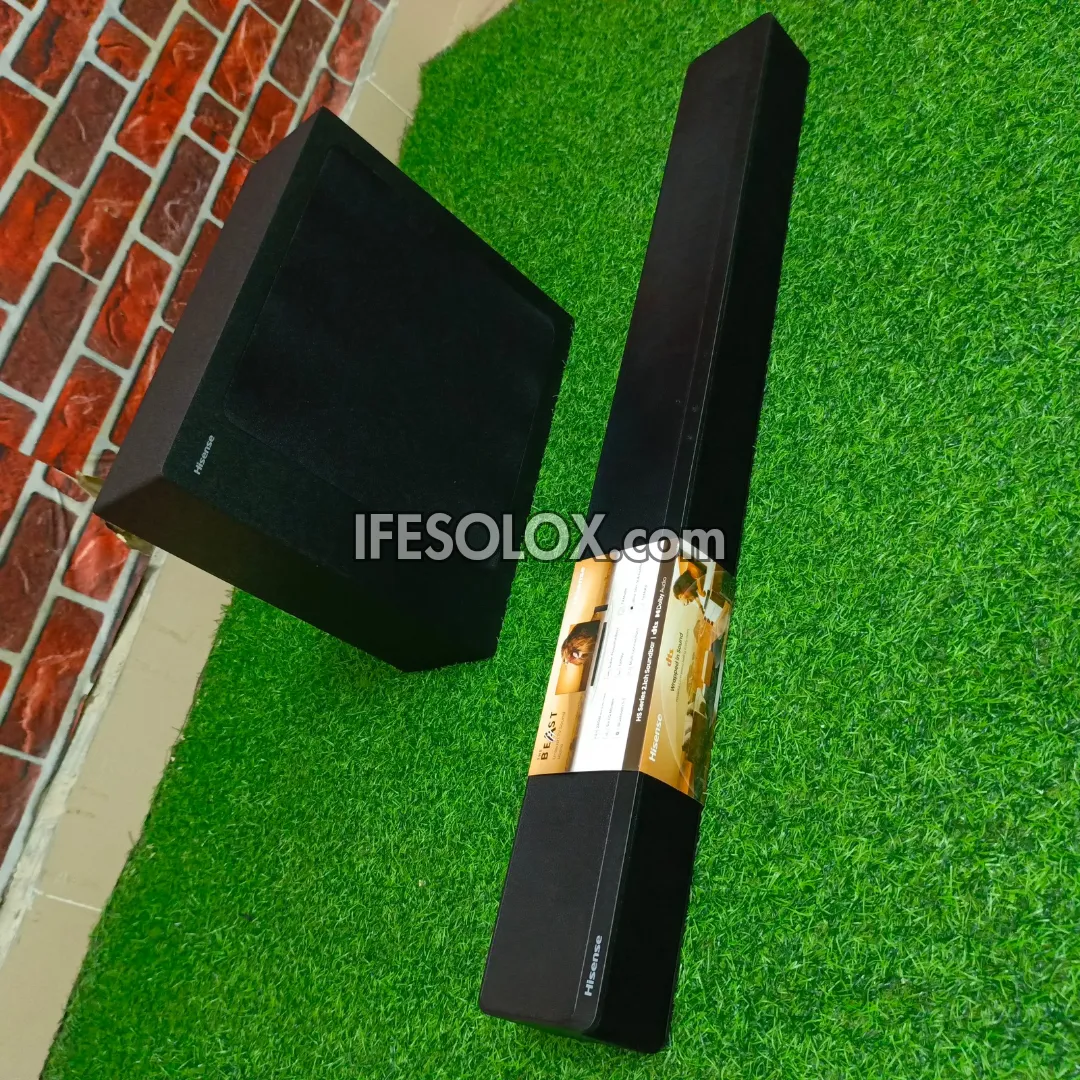 Hisense HS2100 2.1Ch 240W Bluetooth Sound Bar with Wireless Subwoofer   Dolby Atmos - Brand New