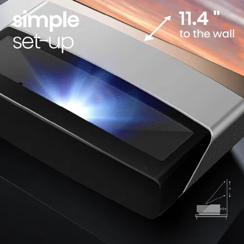 Hisense L5G 2700-Lumen XPR UHD 4K Smart Ultra-Short-Throw Laser DLP Projector & 100" Screen Bundle