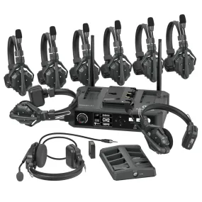 Hollyland Solidcom C1-8S Full-Duplex Wireless DECT Intercom System with 9 Headsets and HUB Base