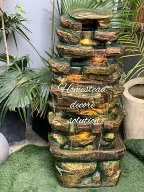 Homestead decore Solution Rock Water Fountain 4 feet for Home, Office,Garden Decor | Water founatin for Home 4 feet | Big Size Water Fountain 4 feet | Fountain for Home 4 feet Big Size