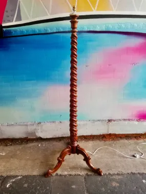 Huge vintage wooden standard lamp