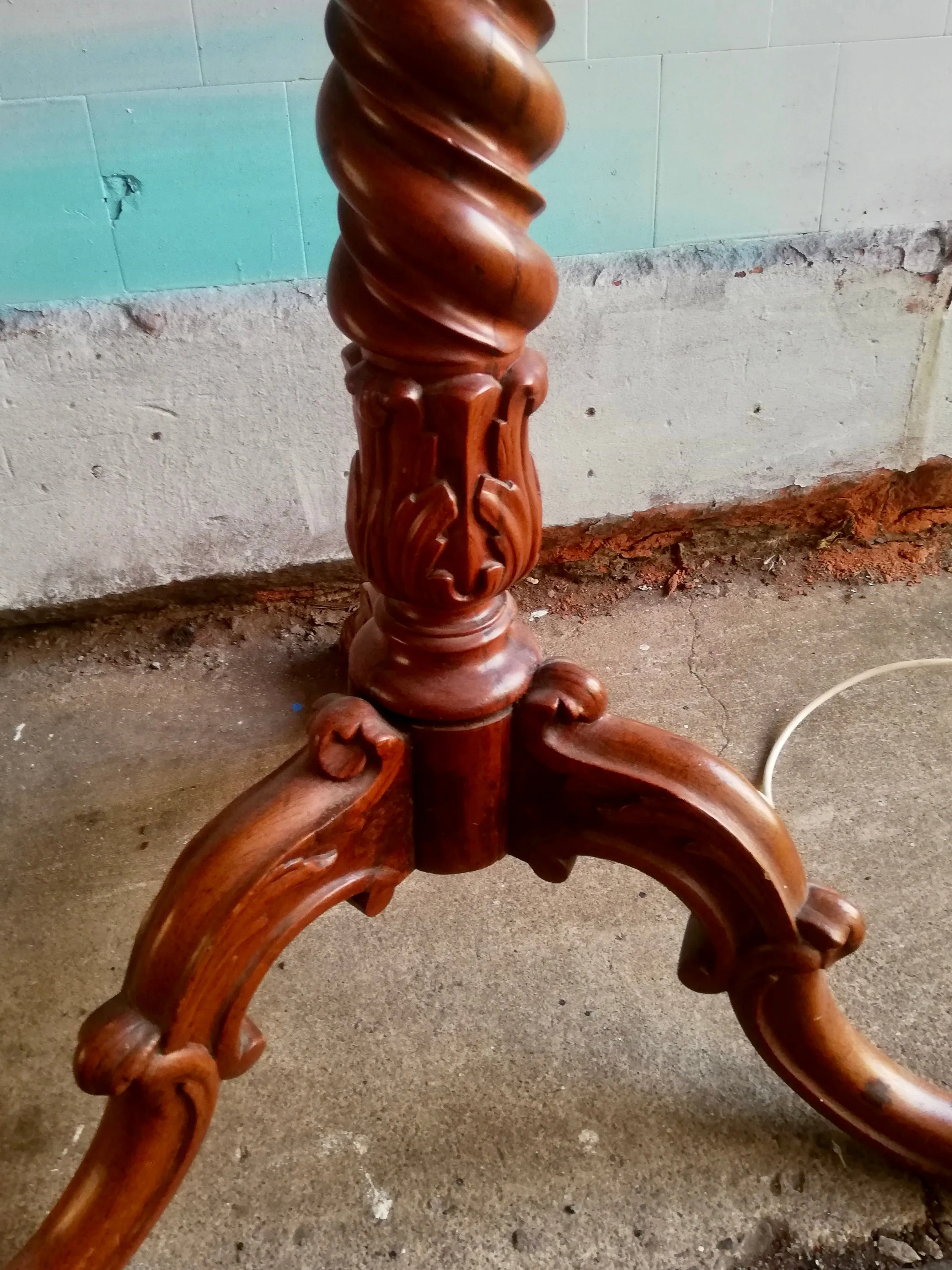Huge vintage wooden standard lamp