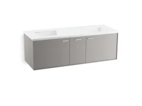 Jute Mohair Grey Wall Mount Vanity (61.75" x 24" x 23.25")