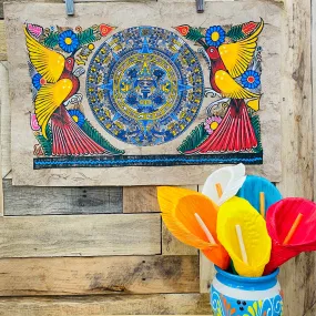 Large Aztec Calendar Designs - Amate Paintings