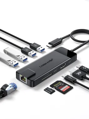 Lemorele USB C Hub Multiport Adapter 10-in-1 USB C Dongle 【#TC93】