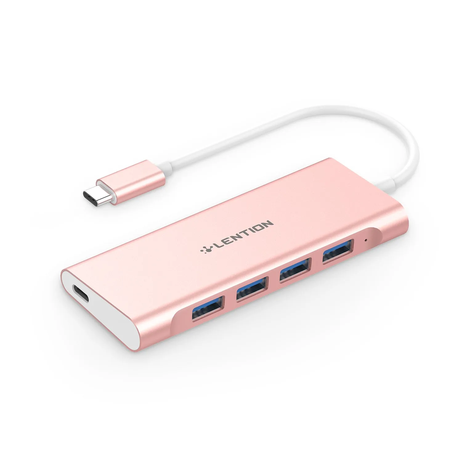 LENTION USB C Hub with 4 USB 3.0 Ports and Type C 60W PD Charging Adapter (CB-C31)