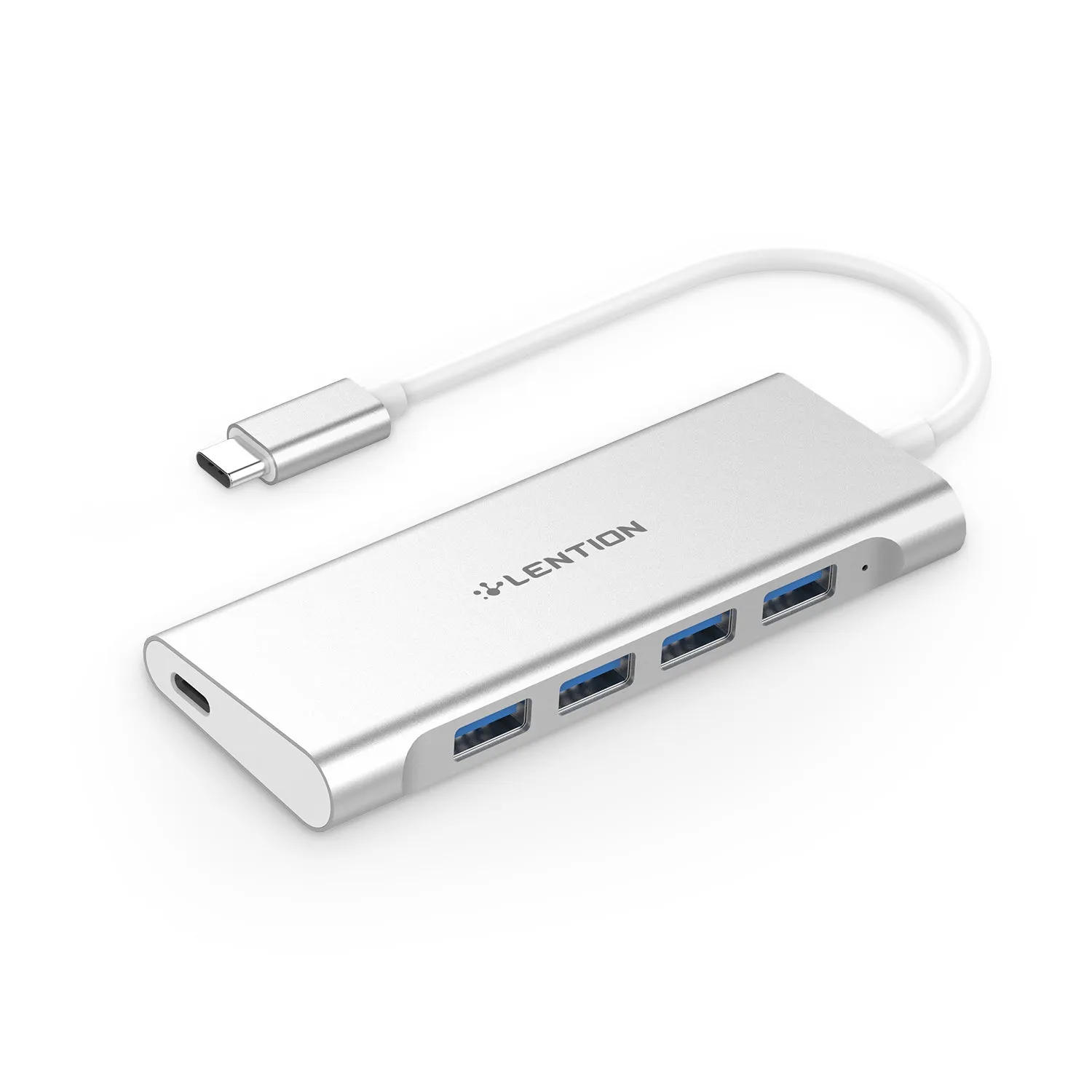 LENTION USB C Hub with 4 USB 3.0 Ports and Type C 60W PD Charging Adapter (CB-C31)