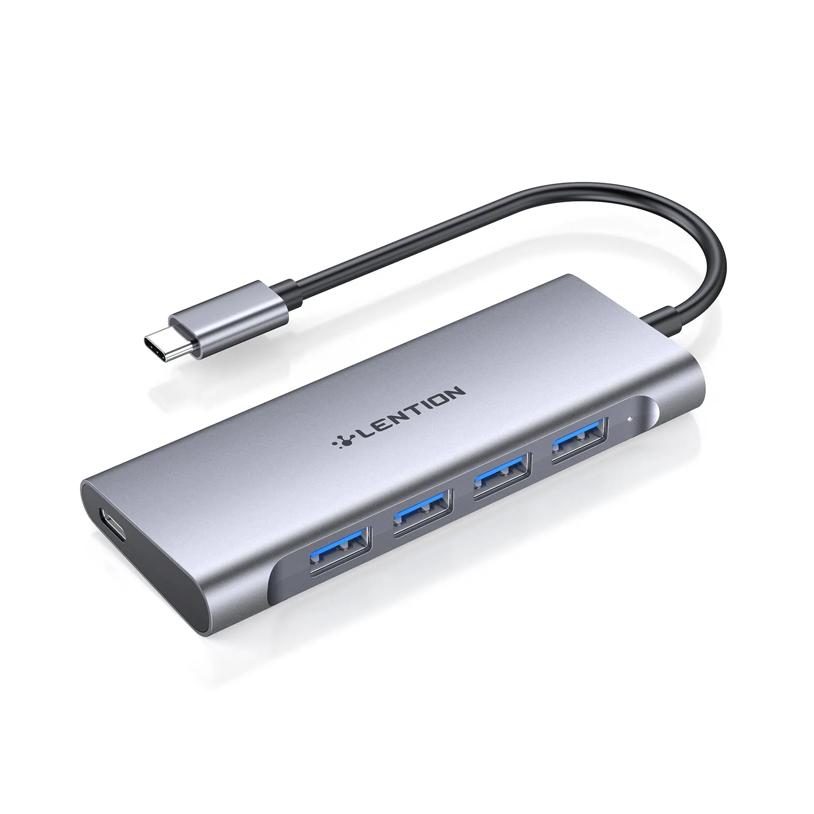 LENTION USB C Hub with 4 USB 3.0 Ports and Type C 60W PD Charging Adapter (CB-C31)