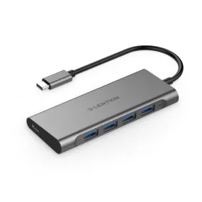 LENTION USB C Hub with 4 USB 3.0 Ports and Type C 60W PD Charging Adapter (CB-C31)
