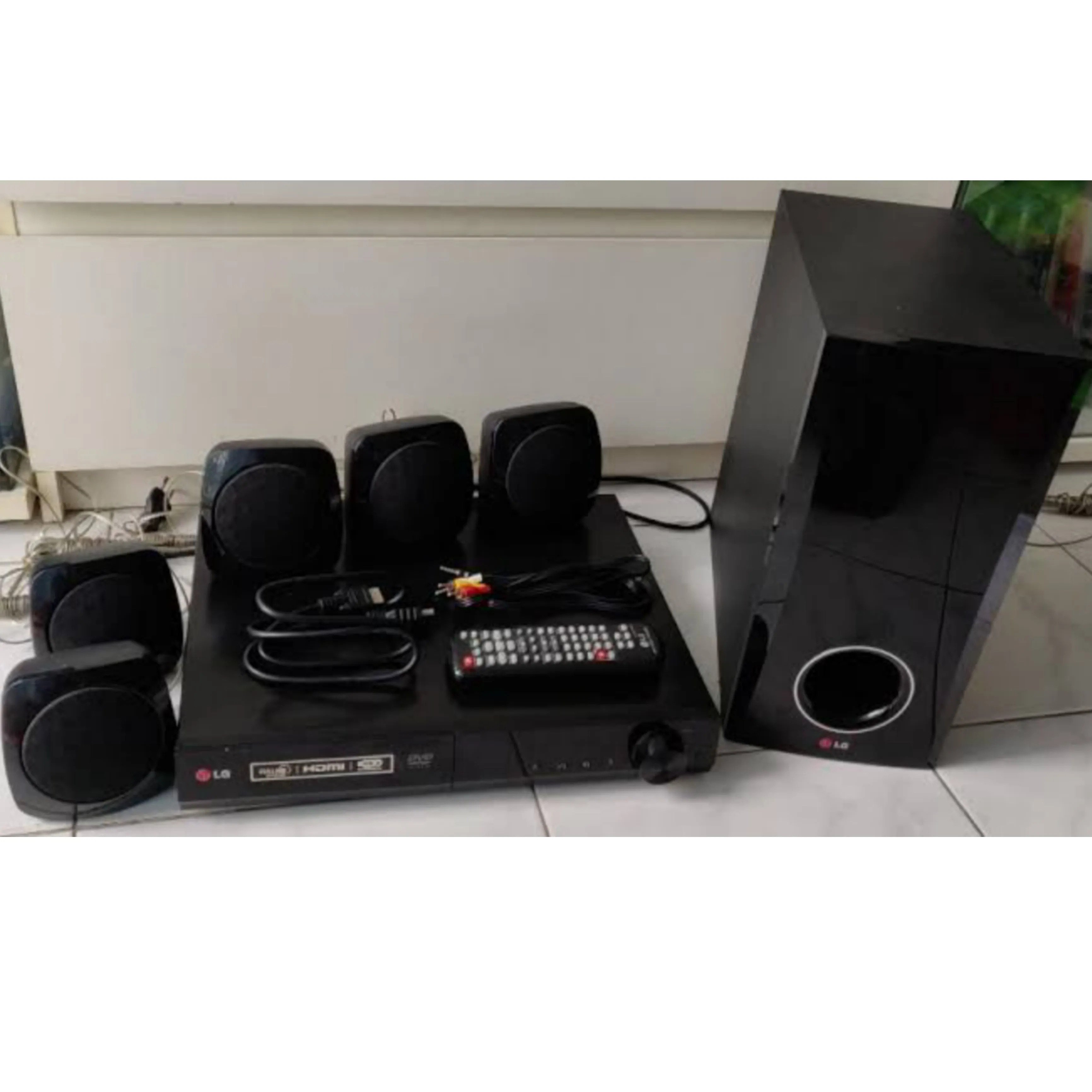 LG DH4130S 5.1 Channel 330W DVD Home Cinema System - USB, FM Radio, AUX, HDMI Output - Pre-Owned