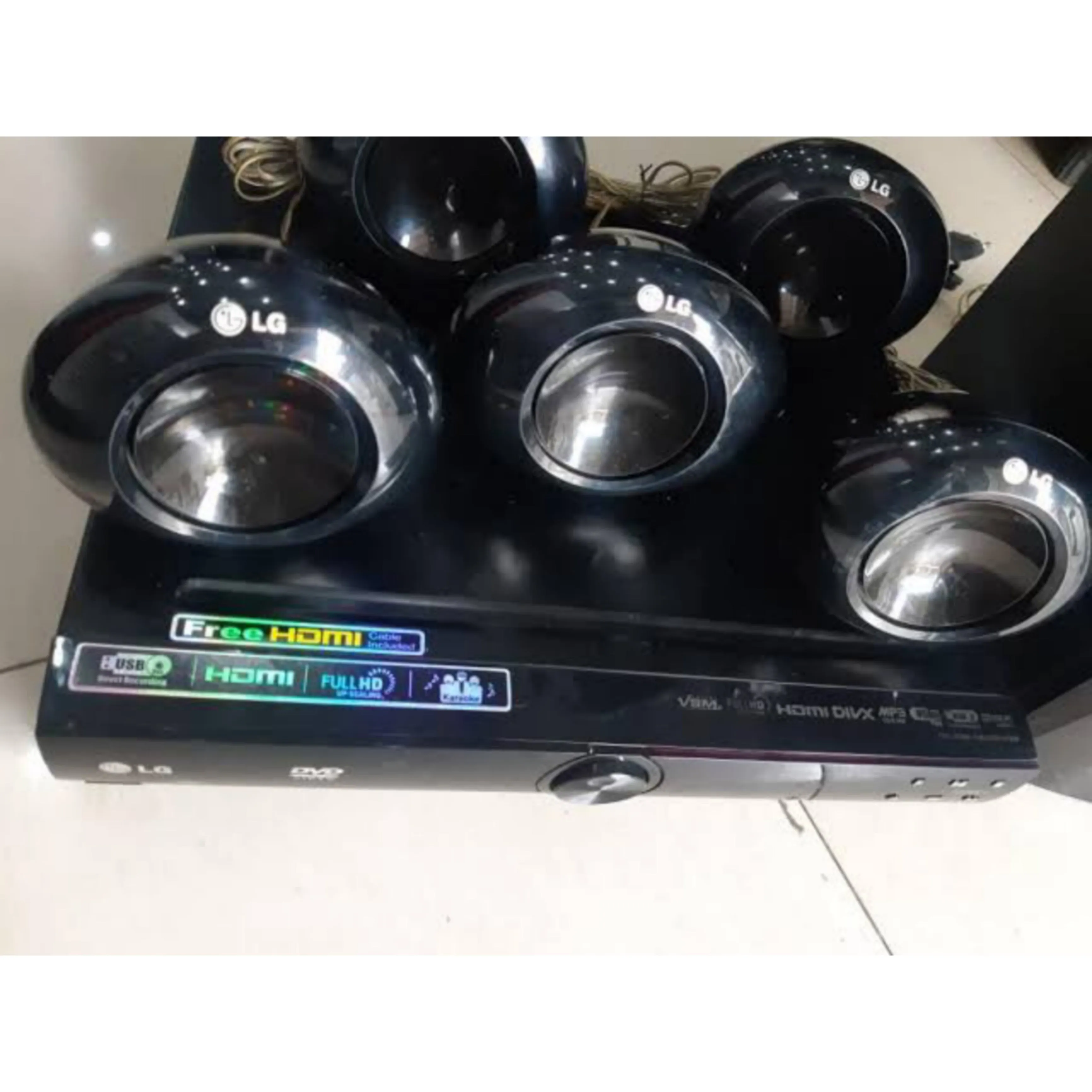LG HT306SU 5.1Ch 300W DVD Home Theater Complete Set (USB, FM, Aux) - Foreign Used