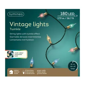 Lumineo 180 Multi Coloured White LED Vintage Twinkle Lights