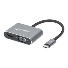 Manhattan 130691 4-in-1 USB-C to HDMI & VGA Docking Converter with Power Delivery